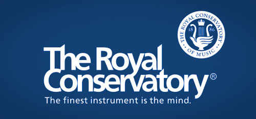 Royal Conservatory logo on blue background